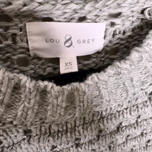Lou & Grey Open-Knit Textured Sweater – Heather Gray (Women’s XS) - Picture 3 of 6